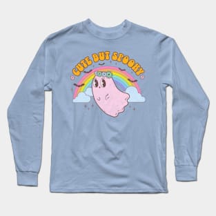 Retro Pink Kawaii Halloween Ghost Cute but Spooky Preppy Long Sleeve T-Shirt